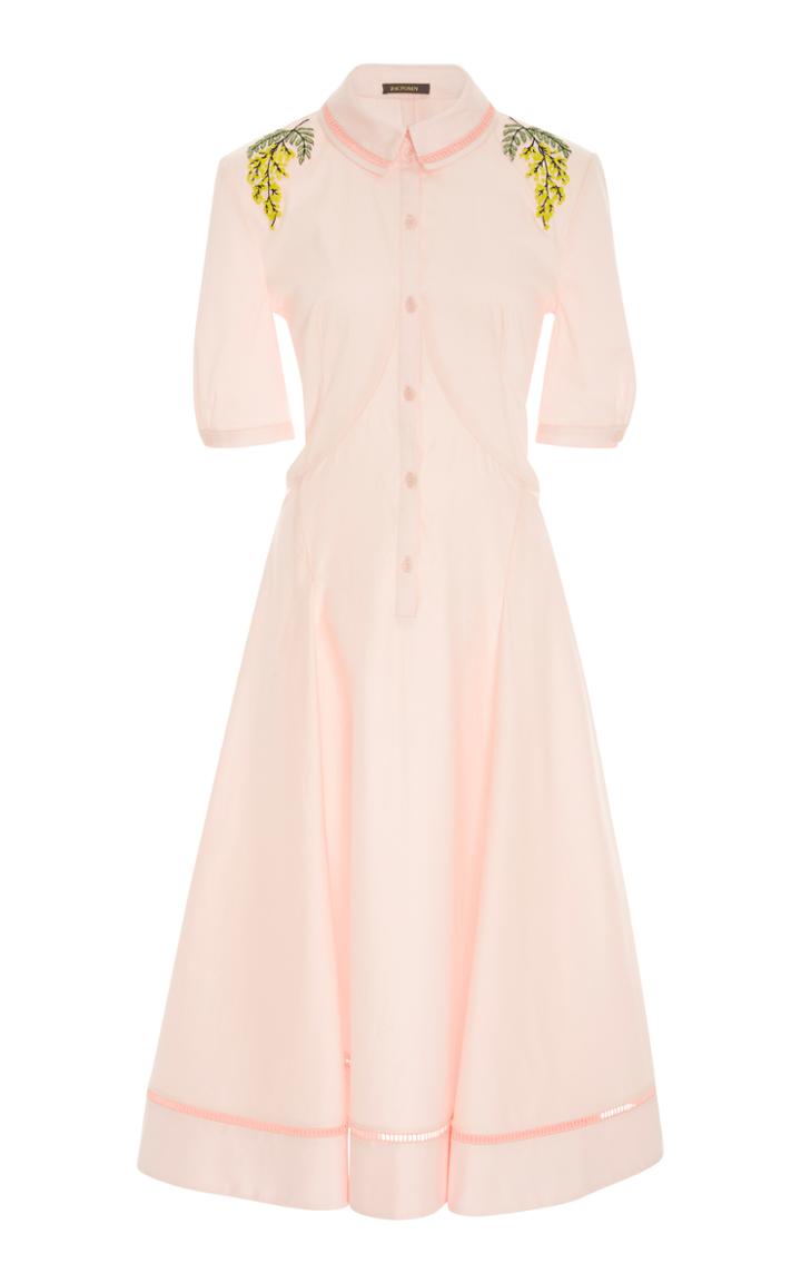 Zac Posen Stretch Cotton Poplin Shirtdress