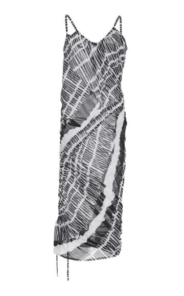 Atlein Printed Stretch Tulle Dress