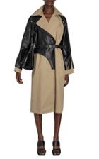 Moda Operandi Boyarovskaya Belted Gabardine Leather-paneled Trench Coat