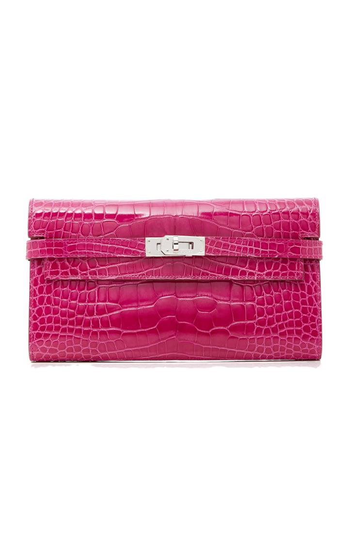 Heritage Auctions Special Collections Hermes Rose Scheherazade Shiny Alligator Kelly Wallet