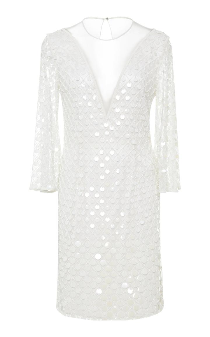 Joanna Mastroianni Illusion Deep V-neck Dress