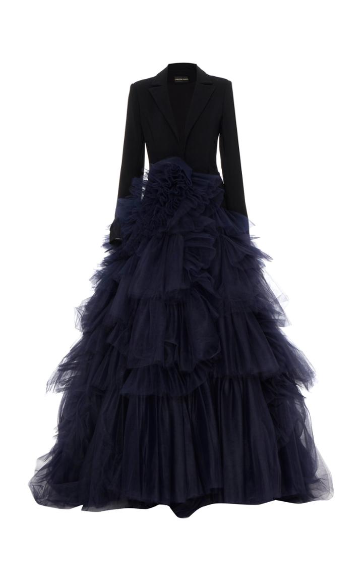 Christian Siriano Tuxedo Tulle Gown