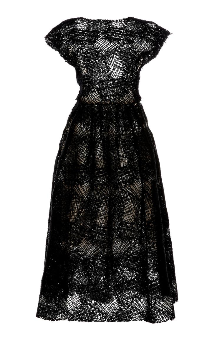 Oscar De La Renta Tea Length Gauze Dress