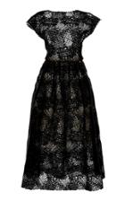 Oscar De La Renta Tea Length Gauze Dress