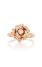 Anita Ko 18k Rose Gold And Diamond Ring