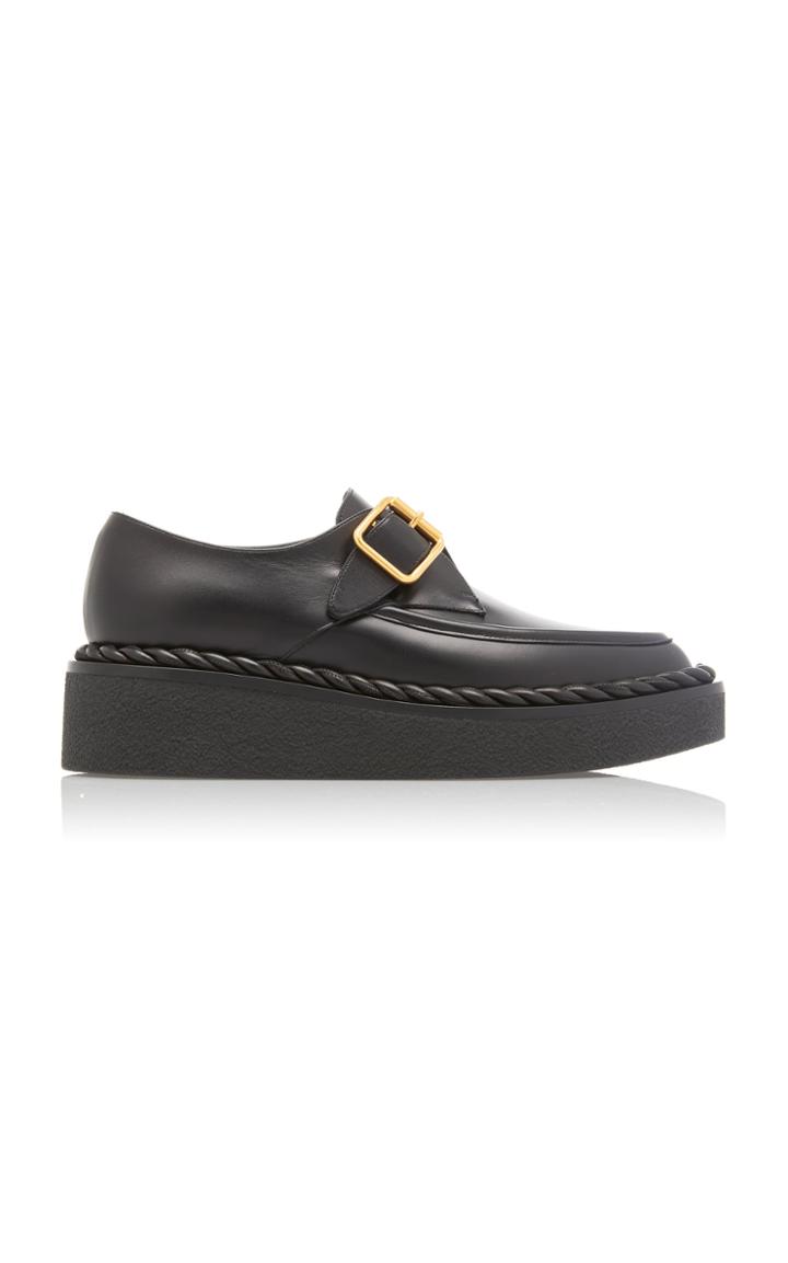 Valentino Valentino Garavani Leather Monk-strap Platform Loafers