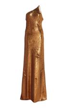Galvan Gilded Roxy One-shoulder Sequined Georgette Gown