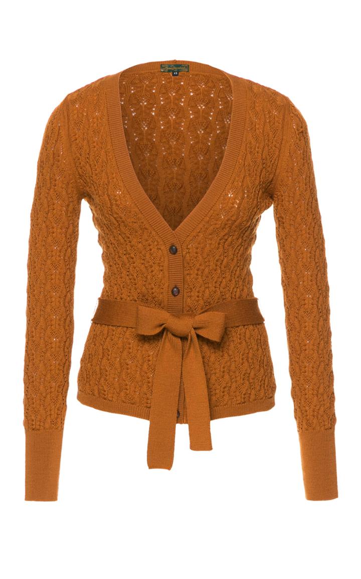 Lena Hoschek Bow-embellished Crochet-knit Wool Cardigan