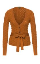 Lena Hoschek Bow-embellished Crochet-knit Wool Cardigan