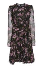 Giambattista Valli Floral Pleated Silk Mini Dress