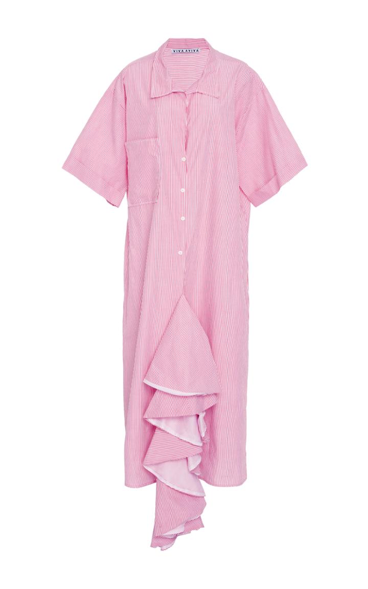 Viva Aviva Ruffled Bowling Shirt Dress