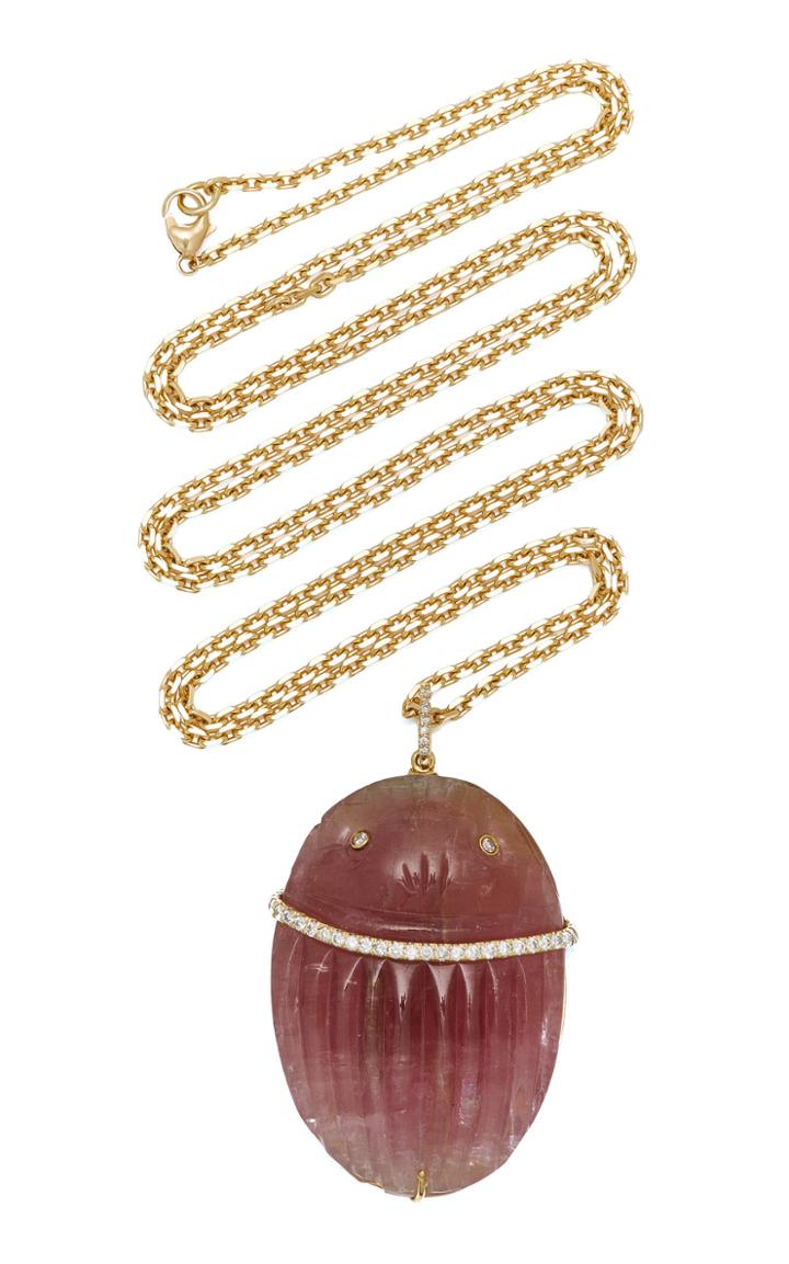 Moda Operandi Kimberly Mcdonald One Of A Kind Rose Quartz Scarab Pendant