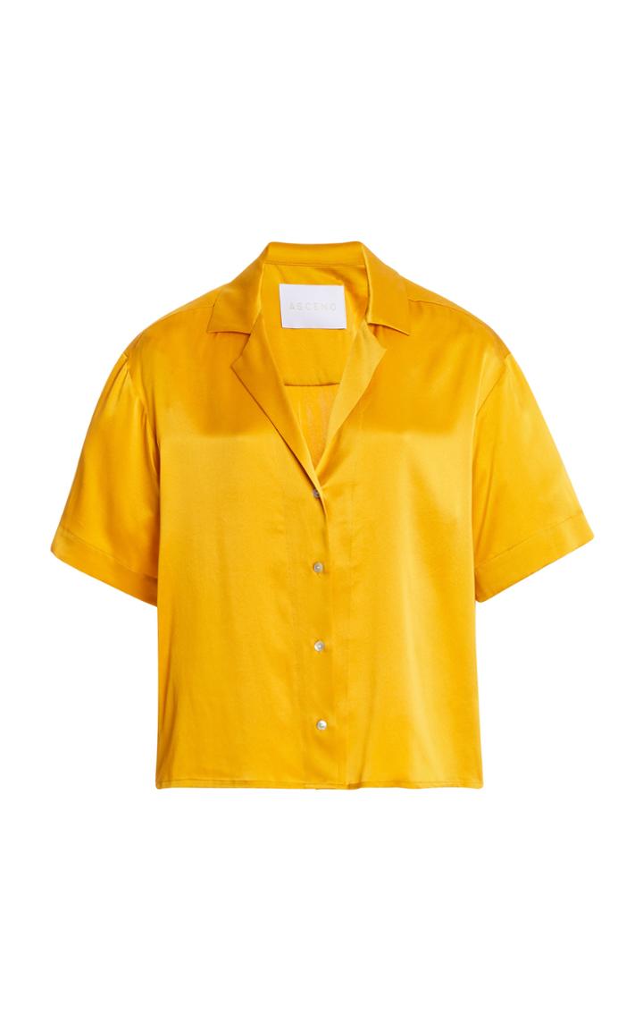 Asceno The Prague Silk Satin Shirt