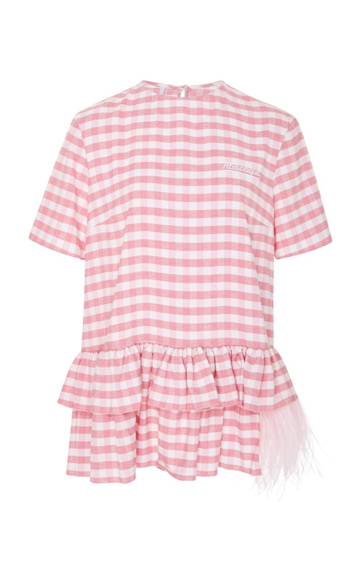 Alcoolique Roshalf Ruffle Check Top