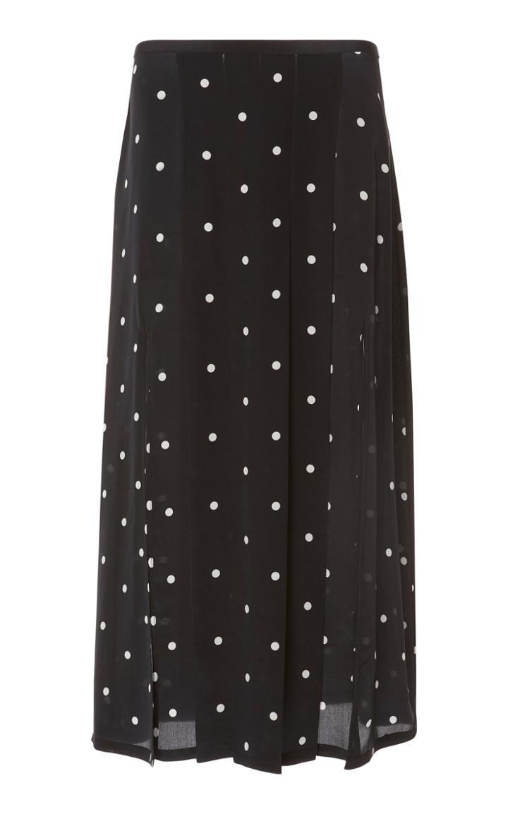 Rixo London Georgia Silk Pleated Skirt