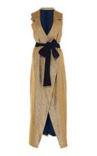 Leal Daccarett Gaia Sleeveless Lam Wrap Dress