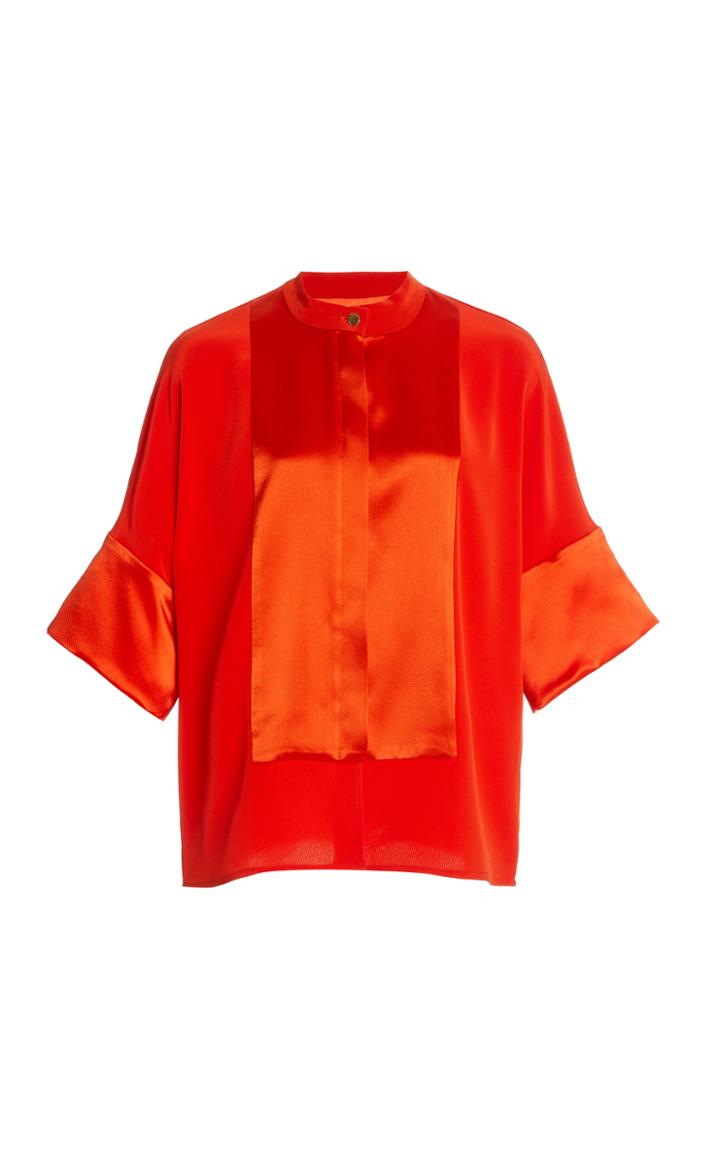 Moda Operandi Unttld Thalia Satin-trimmed Crepe Top