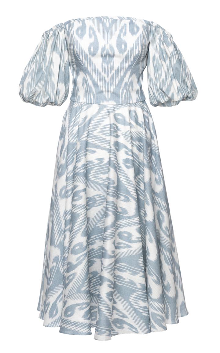 Moda Operandi Lena Hoschek Gloriette Printed Cotton Off-the-shoulder Midi Dress
