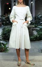 Carolina Herrera Three Quarter Sleeve A Line Dress
