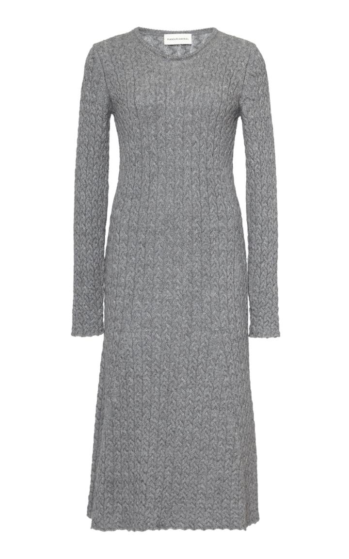 Mansur Gavriel Cableknit Knee-length Sweater Dress Size: Xs