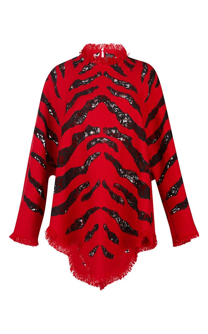 Huishan Zhang Lace Embellished Wool Top