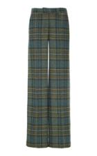 Luisa Beccaria Plaid Virgin Wool High-rise Pants