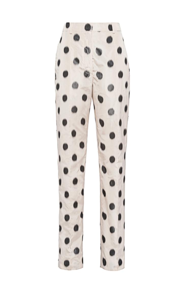Moda Operandi Prada Dot Print Silk Straight-leg Pants