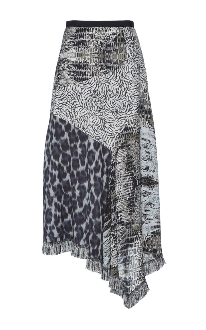 Andrew Gn Printed Asymmetrical Midi Skirt