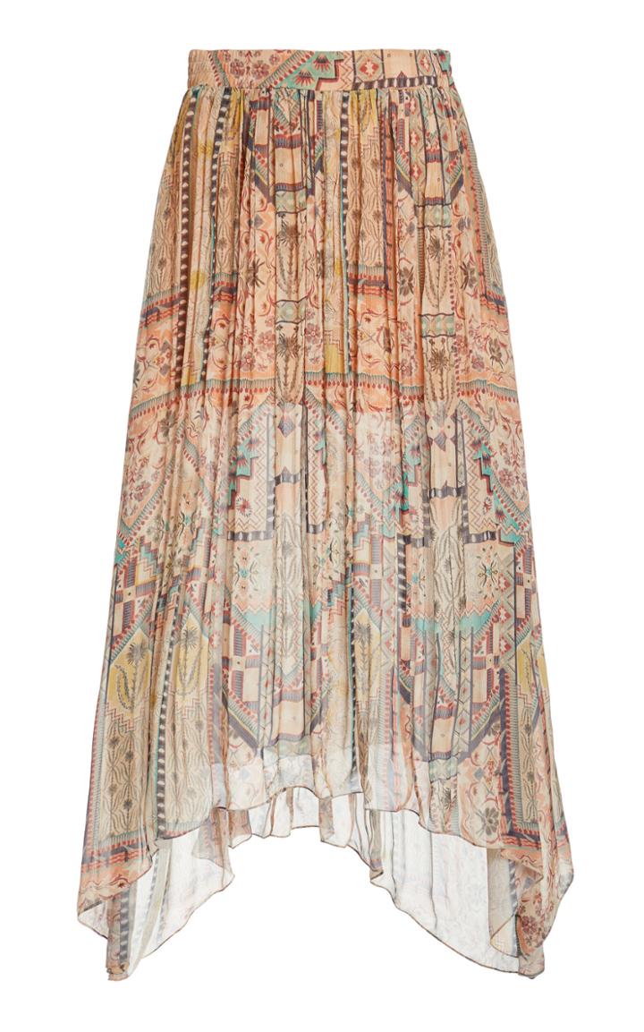 Moda Operandi Chufy Arnaq Printed Crinkled Georgette Midi Skirt