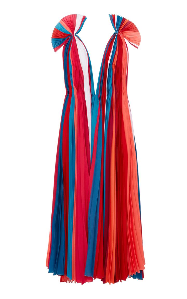 Prabal Gurung V-neck Pleated Dress
