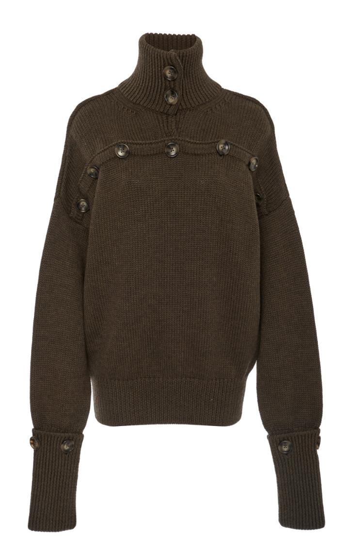 Joseph High Neck Button Sweater