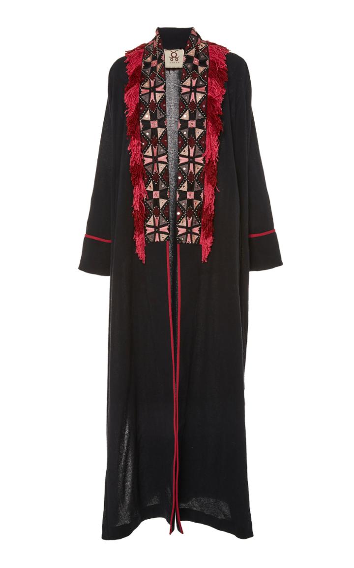 Figue Olatz Hand-embroidered Fringe-detailed Cotton Coat