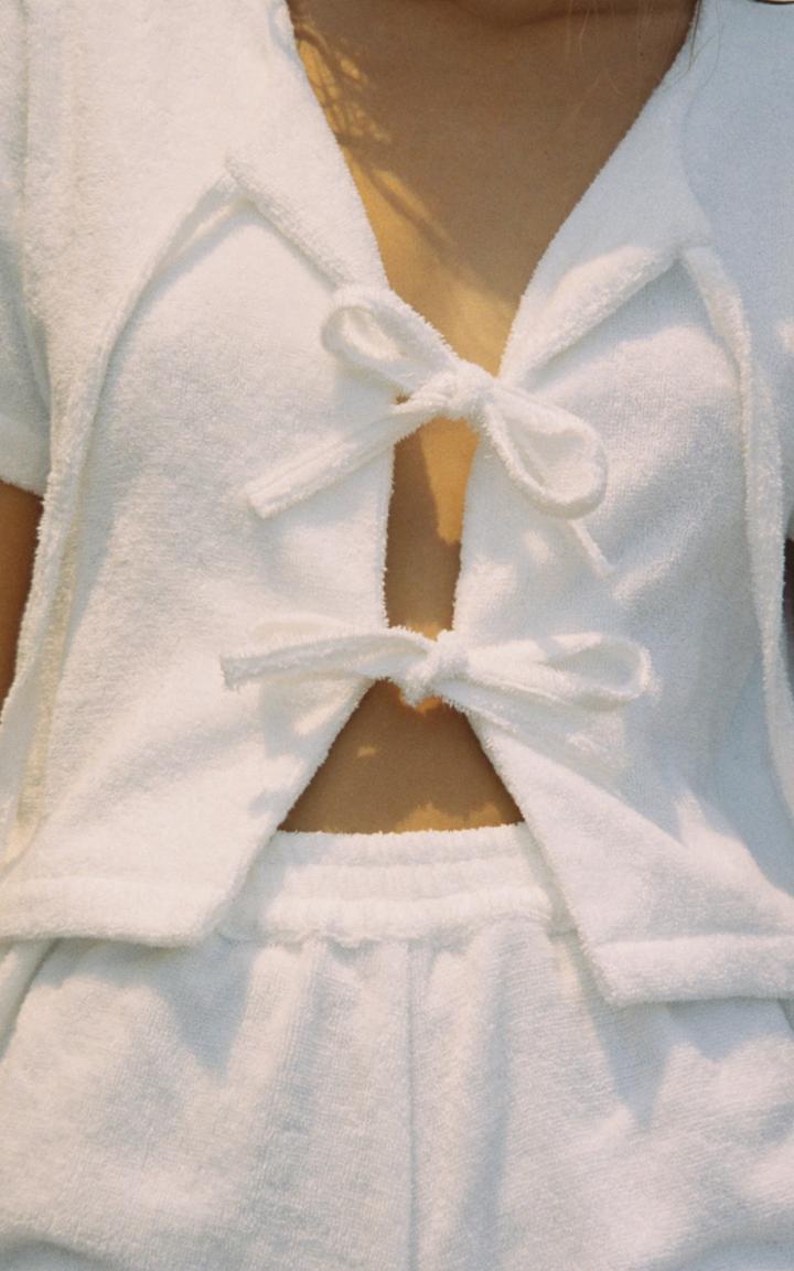 Moda Operandi Terry Dyed Cotton Terry Towelling Tie Top