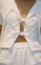 Moda Operandi Terry Dyed Cotton Terry Towelling Tie Top