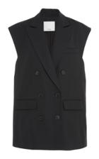 Tibi Tropical Wool Blend Double Breasted Vest