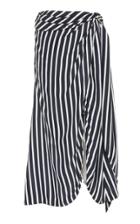 Jonathan Simkhai Multimedia Striped Cupro Midi Wrap Skirt