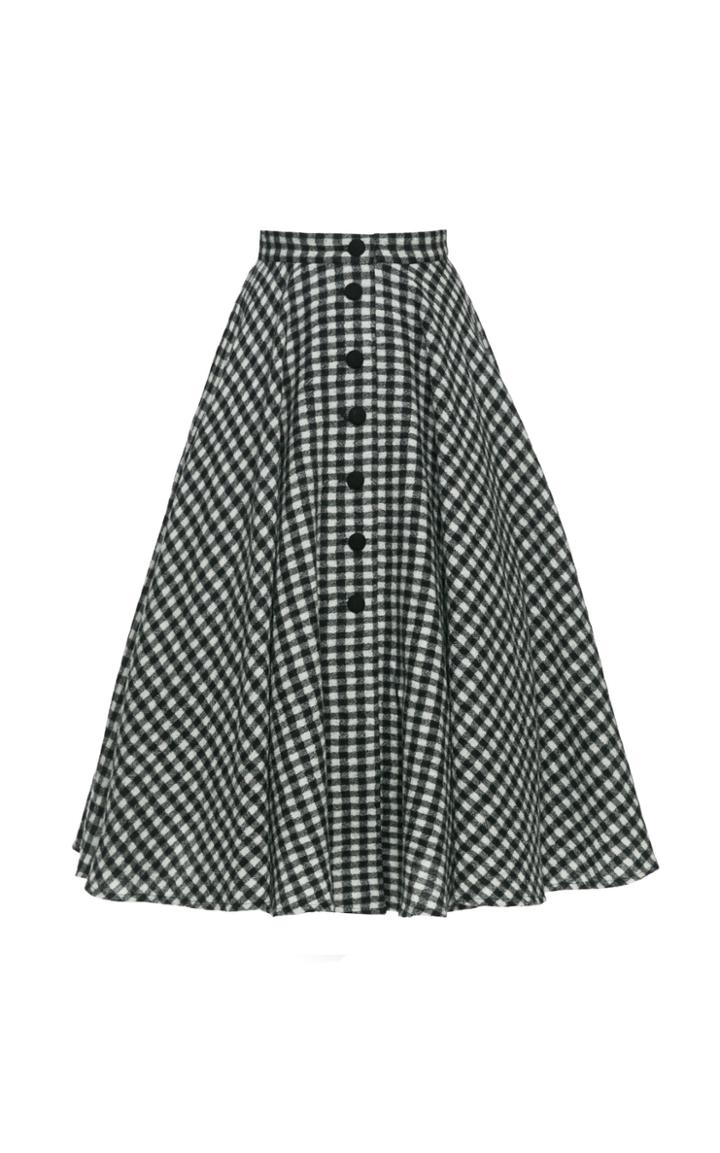 Lena Hoschek Oscar Gingham Piqu Midi Skirt