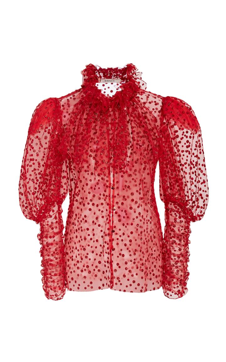 Moda Operandi Rodarte Ruffled Dotted Tulle Top