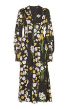 Andrew Gn Floral Silk Shirtwaist Dress