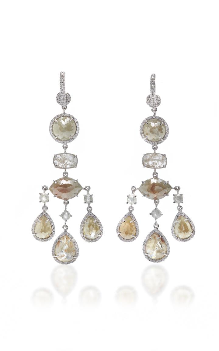 Nina Runsdorf 18k White Gold And Diamond Chandelier Earrings