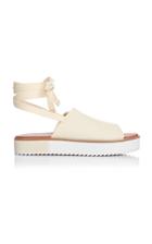 Lee Mathews Tatami Leather-trimmed Canvas Sandals