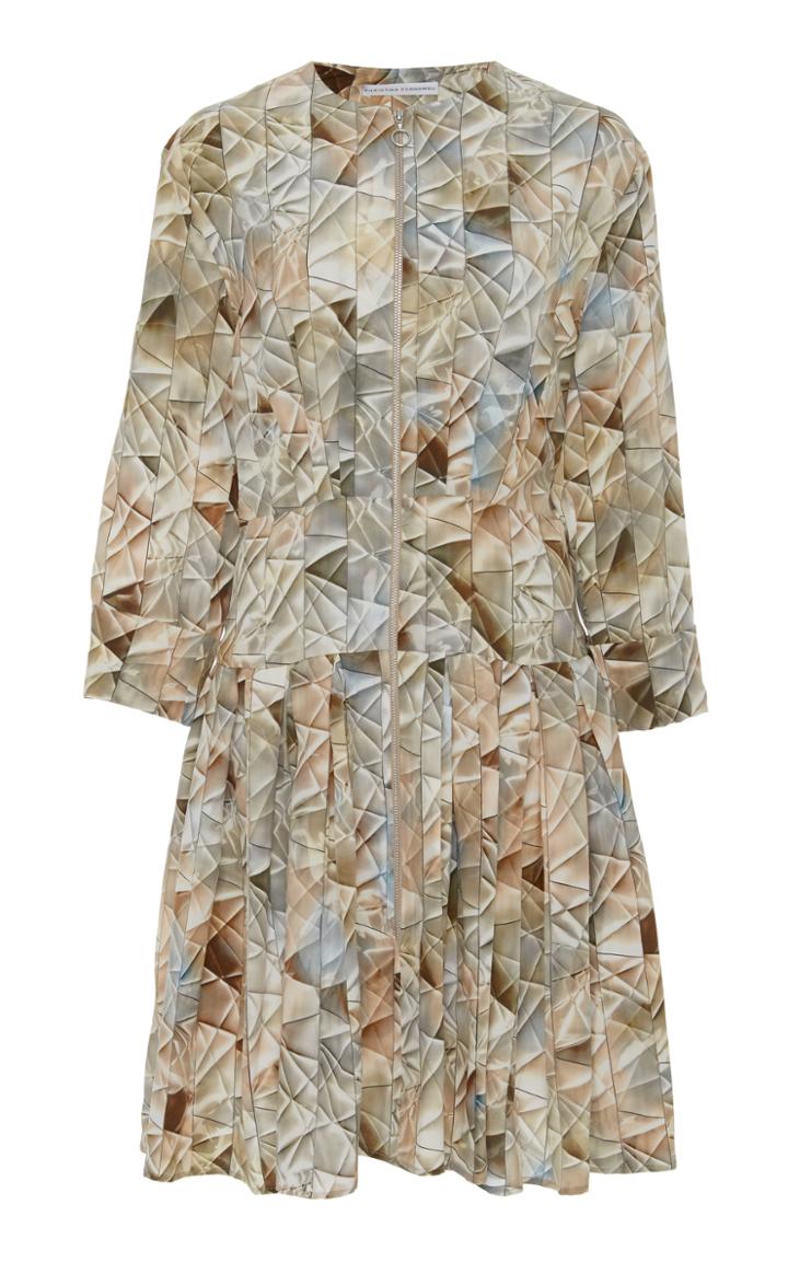 Christina Economou Pleated Mini Dress