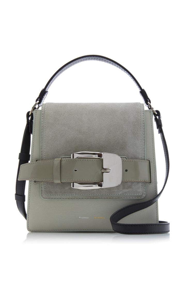 Proenza Schouler Buckle-embellished Leather And Suede Shoulder Bag