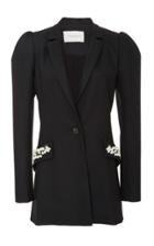 Carolina Herrera Puff Sleeve Jacket With Embroidered