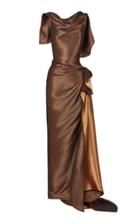 Maticevski Supernova Draped Satin Sleeveless Gown