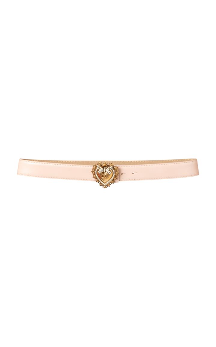 Dolce & Gabbana Embellished-buckle Leather Belt Size: 65 Cm