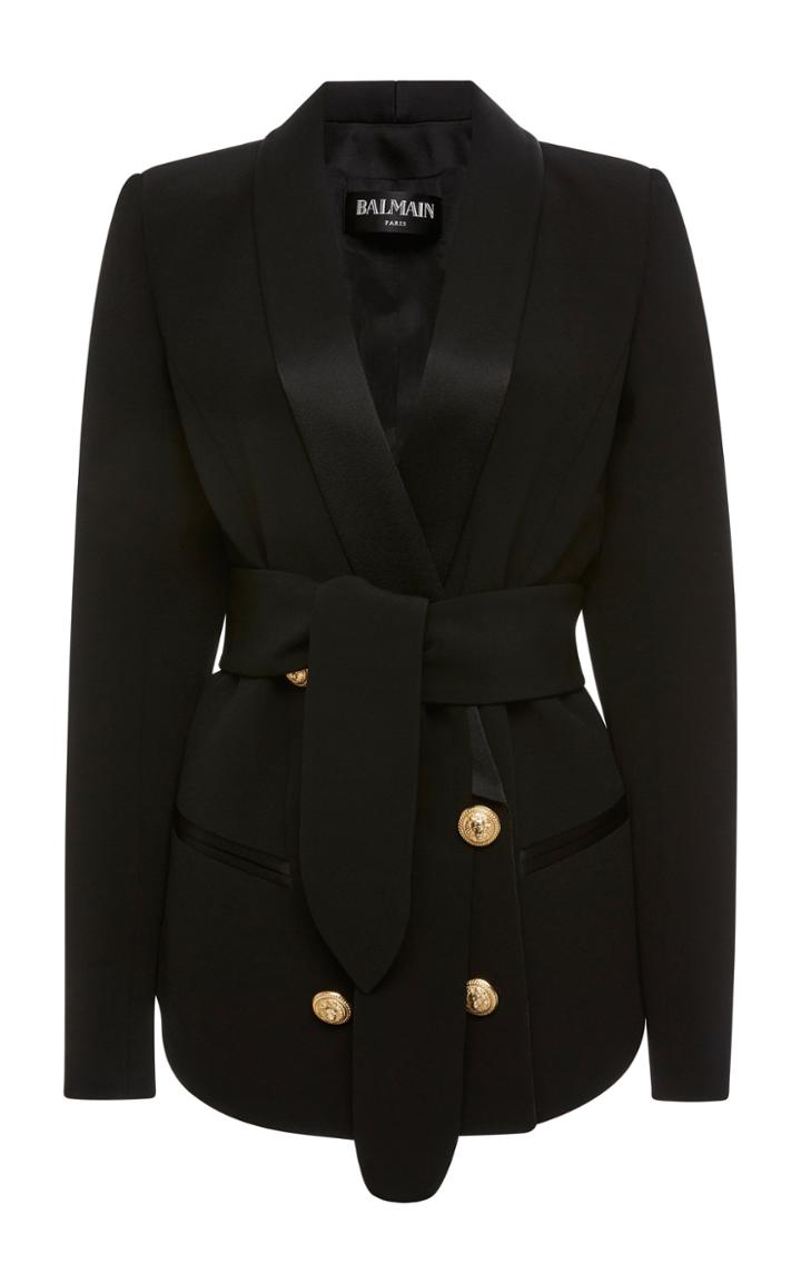 Balmain Belted Crepe Blazer