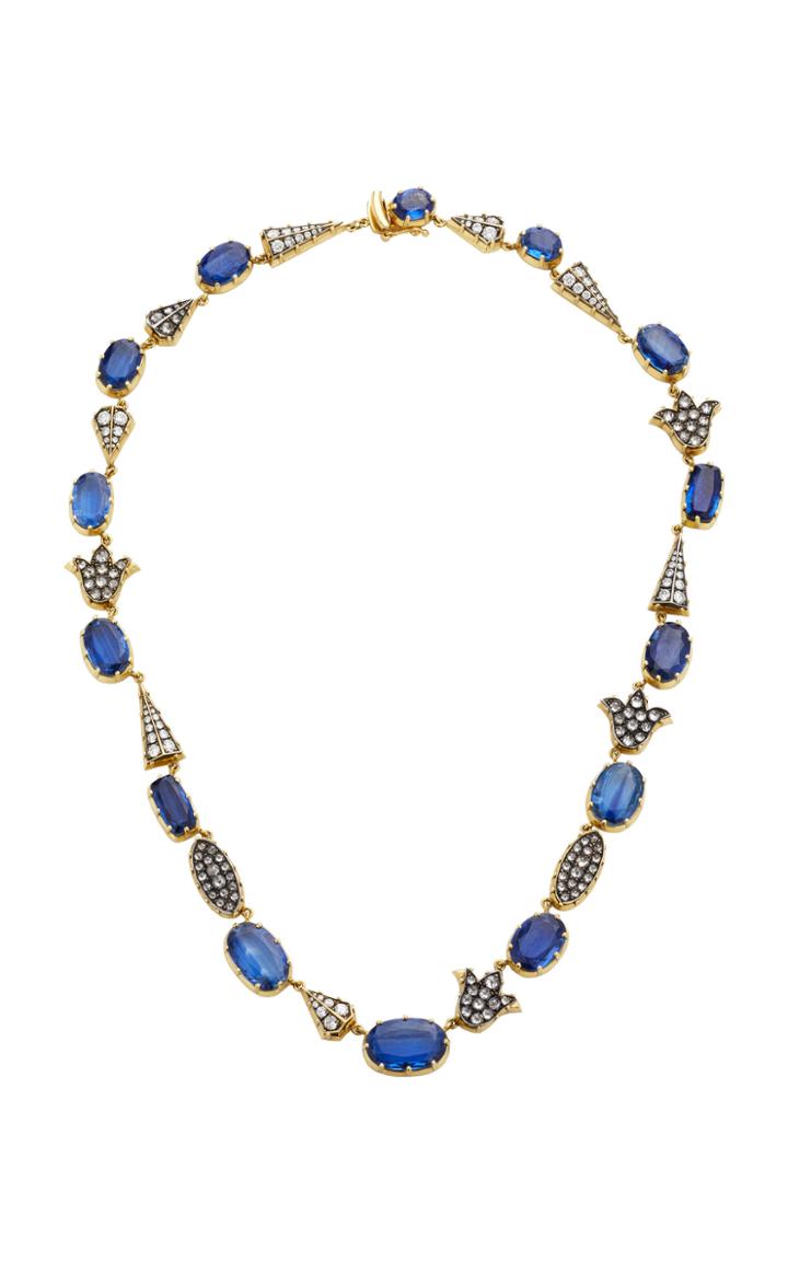 Sylva & Cie 18k Gold Sterling Silver Diamond And Kyanite Necklace