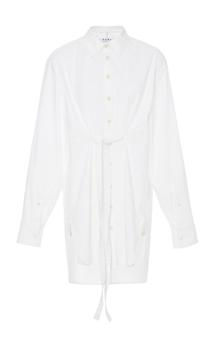 Proenza Schouler Pswl Tied Poplin Long Sleeve Button Down