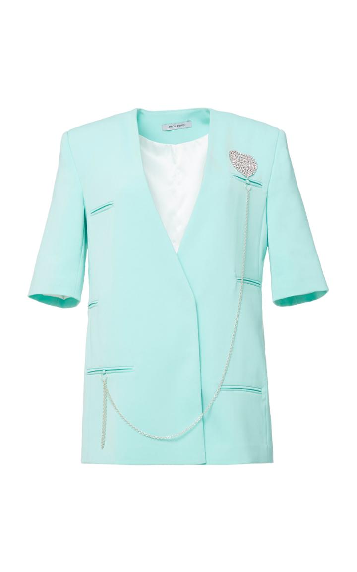 Moda Operandi Mach & Mach Crystal Heart Accented Blazer Size: Xs